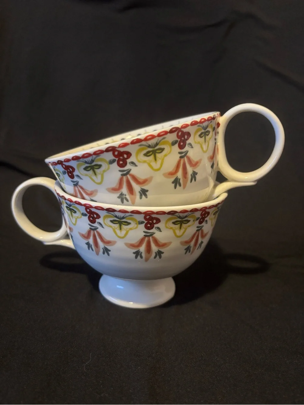 Set of 2 Anthropologie “Italian Hours” Mugs.